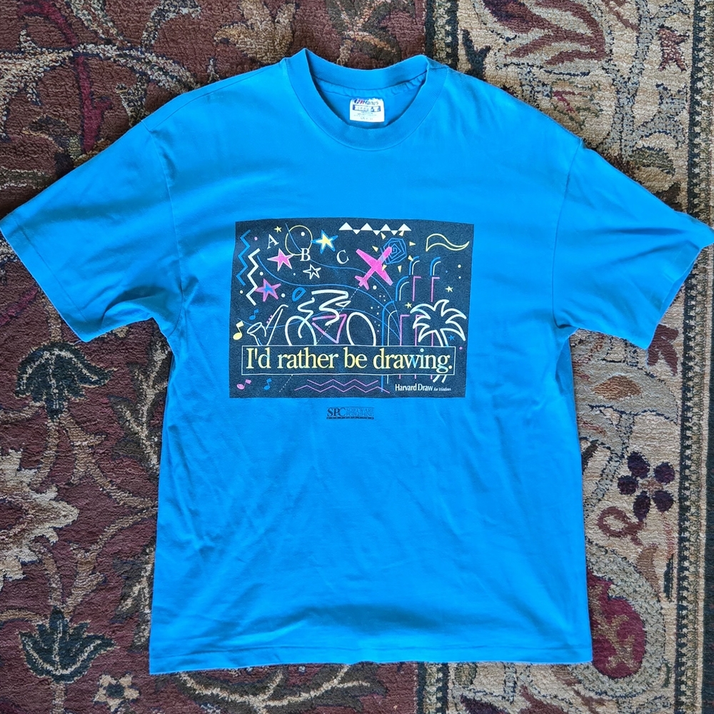 VTG 90s Hanes Beefy Graphic Single Stitch Tshirt L